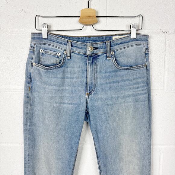 Rag & Bone Dre Low Rise Ankle Slim Boyfriend Jeans Womens 27 Albion Blue Raw Hem - Picture 5 of 7